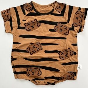 Orange and Black Tiger Striped Kids One Piece